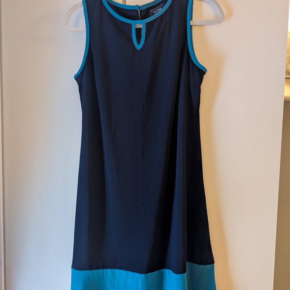 Elegant Navy and Blue Women's Dress